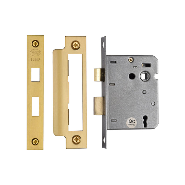 High quality image of York - 3 Lever Sash Lock 3" SB | Sku. yksl33n-sb | available to order from Trade Door Handles in Kendal.