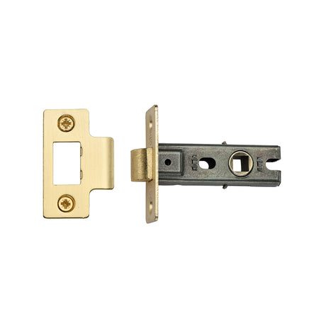 High quality image of York - York Tubular Latch 2 1/2" Satin Brass Finish | Sku. yktl2n-sb | available to order from Trade Door Handles in Kendal.