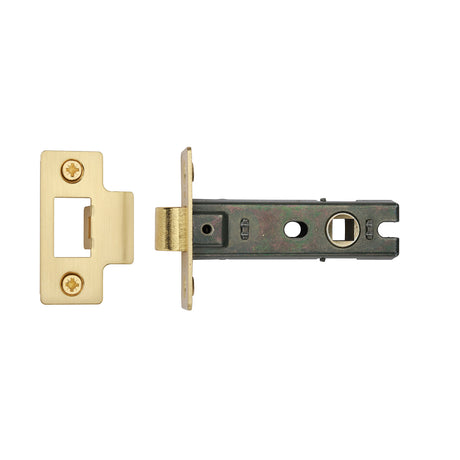 High quality image of York - York Tubular Latch 3 Satin Brass Finish | Sku. yktl3n-sb | available to order from Trade Door Handles in Kendal.
