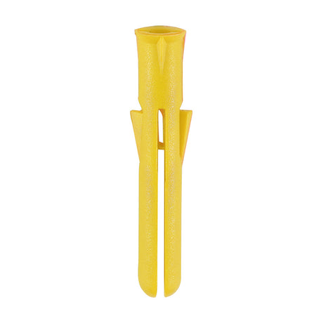 This is an image of Timco - Premium Plastic Plugs - Yellow 25mm - (1000 PCS Bag) YPLUGPREM