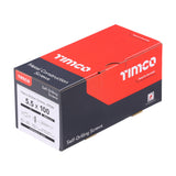 This is an image of Timco - Metal Construction Heavy Section Screws - Hex - EPDM Washer - Self-Drilling - Zinc 5.5 x 100mm - (100 PCS Box) ZH100W16B