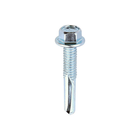 This is an image of Timco - Metal Construction Heavy Section Screws - Hex - Self-Drilling - Zinc 5.5 x 32mm - (100 PCS Box) ZH32B