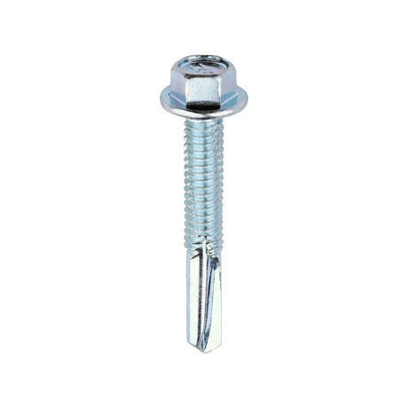 This is an image of Timco - Metal Construction Heavy Section Screws - Hex - Self-Drilling - Zinc 5.5 x 38mm - (100 PCS Box) ZH38B
