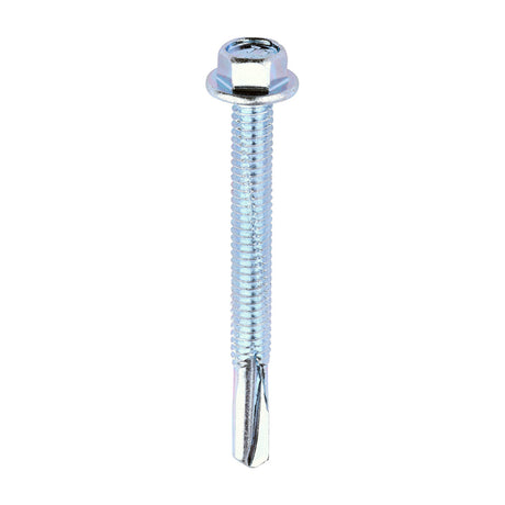 This is an image of Timco - Metal Construction Heavy Section Screws - Hex - Self-Drilling - Zinc 5.5 x 55mm - (100 PCS Box) ZH55B