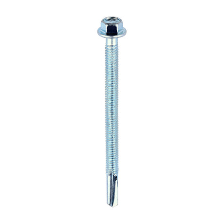 This is an image of Timco - Metal Construction Heavy Section Screws - Hex - Self-Drilling - Zinc 5.5 x 80mm - (100 PCS Box) ZH80B