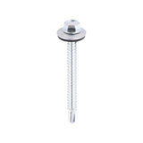 This is an image of Timco - Metal Construction Light Section Screws - Hex - EPDM Washer - Self-Drilling - Zinc 5.5 x 60mm - (100 PCS Bag) ZL60W16