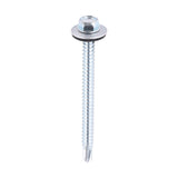 This is an image of Timco - Metal Construction Light Section Screws - Hex - EPDM Washer - Self-Drilling - Zinc 5.5 x 70mm - (100 PCS Bag) ZL70W16