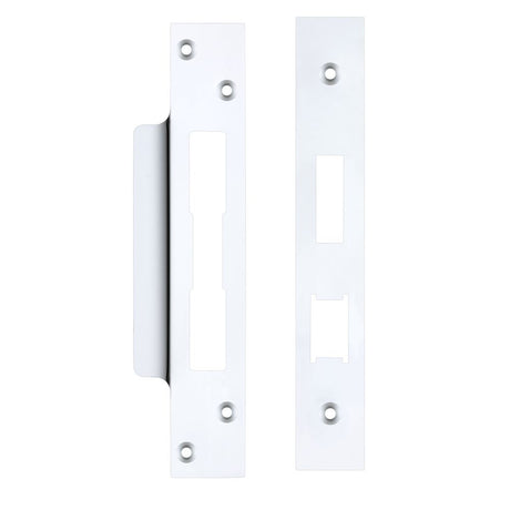 High quality image of the Zoo Hardware - Spare Acc Pk for UK Sash Locks - *BLANK* - contains Forend, Strike and Fixing Screws - Polished Chrome | Sku. zlap10bcp | available to order from Trade Door Handles.