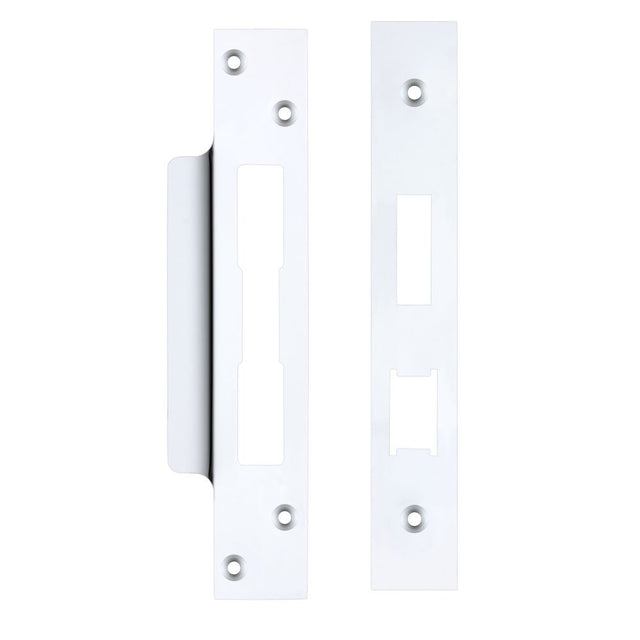 High quality image of the Zoo Hardware - Spare Acc Pk for UK Sash Locks - *BLANK* - contains Forend, Strike and Fixing Screws - Polished Chrome | Sku. zlap10bcp | available to order from Trade Door Handles.