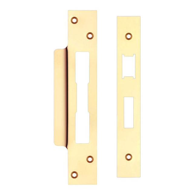 High quality image of the Zoo Hardware - Spare Acc Pk for UK Sash Locks - *BLANK* - contains Forend, Strike and Fixing Screws - Polished Brass Unlaquered | Sku. zlap10bpbul | available to order from Trade Door Handles.