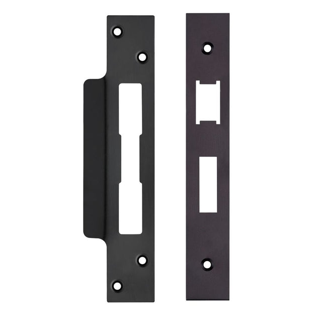 High quality image of the Zoo Hardware - Spare Acc Pk for UK Sash Locks - *BLANK* - contains Forend, Strike and Fixing Screws - Black | Sku. zlap10bpcb | available to order from Trade Door Handles.