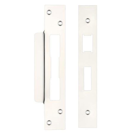 High quality image of the Zoo Hardware - Spare Acc Pk for UK Sash Locks - *BLANK* - contains Forend, Strike and Fixing Screws - Polished Nickel | Sku. zlap10bpn | available to order from Trade Door Handles.