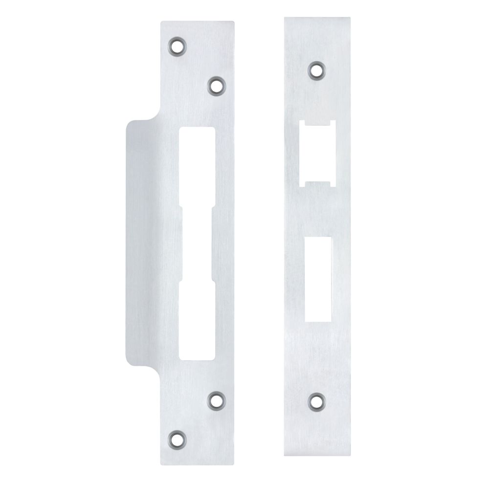 High quality image of the Zoo Hardware - Spare Acc Pk for UK Sash Locks - *BLANK* - contains Forend, Strike and Fixing Screws - Satin Chrome | Sku. zlap10bsc | available to order from Trade Door Handles.