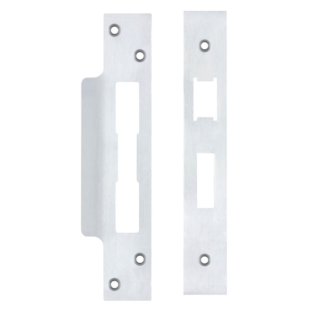 High quality image of the Zoo Hardware - Spare Acc Pk for UK Sash Locks - *BLANK* - contains Forend, Strike and Fixing Screws - Satin Chrome | Sku. zlap10bsc | available to order from Trade Door Handles.