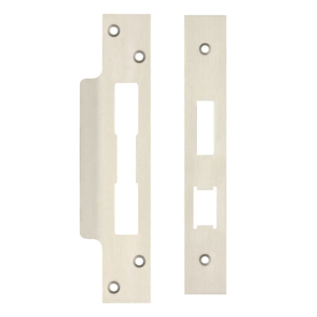 High quality image of the Zoo Hardware - Spare Acc Pk for UK Sash Locks - *BLANK* - contains Forend, Strike and Fixing Screws - Satin Nickel | Sku. zlap10bsn | available to order from Trade Door Handles.