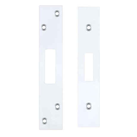 High quality image of the Zoo Hardware - Spare Acc Pk for UK Dead Locks - *BLANK* - contains Forend, Strike and Fixing Screws - Polished Chrome | Sku. zlap11bcp | available to order from Trade Door Handles.