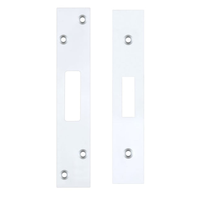 High quality image of the Zoo Hardware - Spare Acc Pk for UK Dead Locks - *BLANK* - contains Forend, Strike and Fixing Screws - Polished Chrome | Sku. zlap11bcp | available to order from Trade Door Handles.