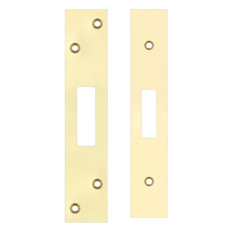 High quality image of the Zoo Hardware - Spare Acc Pk for UK Dead Locks - *BLANK* - contains Forend, Strike and Fixing Screws - Polished Brass Unlaquered | Sku. zlap11bpbul | available to order from Trade Door Handles.