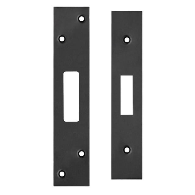 High quality image of the Zoo Hardware - Spare Acc Pk for UK Dead Locks - *BLANK* - contains Forend, Strike and Fixing Screws - Black | Sku. zlap11bpcb | available to order from Trade Door Handles.