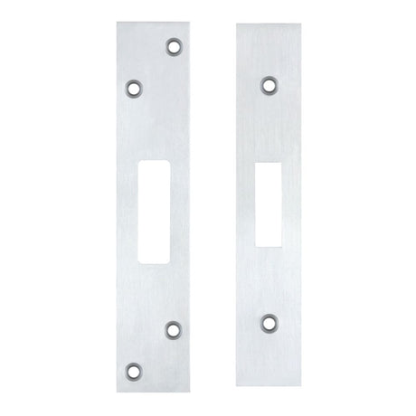 High quality image of the Zoo Hardware - Spare Acc Pk for UK Dead Locks - *BLANK* - contains Forend, Strike and Fixing Screws - Satin Chrome | Sku. zlap11bsc | available to order from Trade Door Handles.