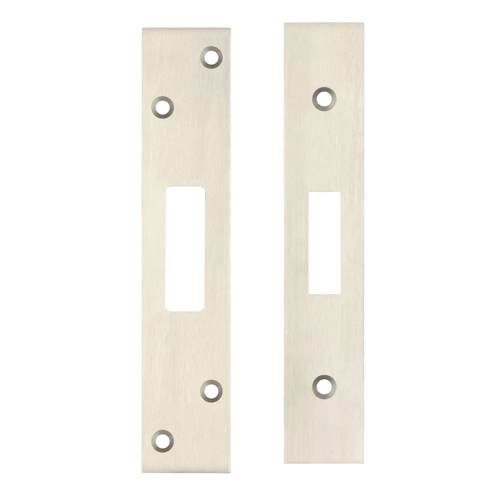 High quality image of the Zoo Hardware - Spare Acc Pk for UK Dead Locks - *BLANK* - contains Forend, Strike and Fixing Screws - Satin Nickel | Sku. zlap11bsn | available to order from Trade Door Handles.