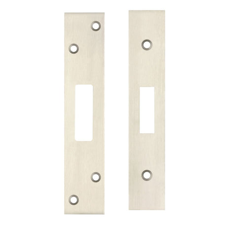 High quality image of the Zoo Hardware - Spare Acc Pk for UK Dead Locks - *BLANK* - contains Forend, Strike and Fixing Screws - Satin Nickel | Sku. zlap11bsn | available to order from Trade Door Handles.