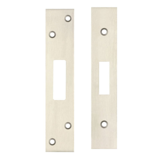 High quality image of the Zoo Hardware - Spare Acc Pk for UK Dead Locks - *BLANK* - contains Forend, Strike and Fixing Screws - Satin Nickel | Sku. zlap11bsn | available to order from Trade Door Handles.