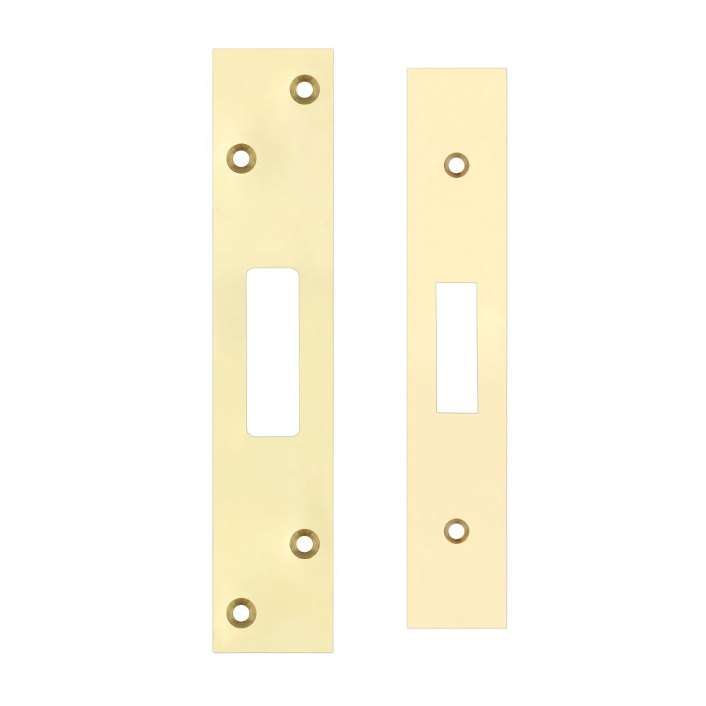 High quality image of the Zoo Hardware - Spare Acc Pk for UK Dead Locks - contains Forend, Strike and Fixing Screws - PVD Brass | Sku. zlap11pvd | available to order from Trade Door Handles.