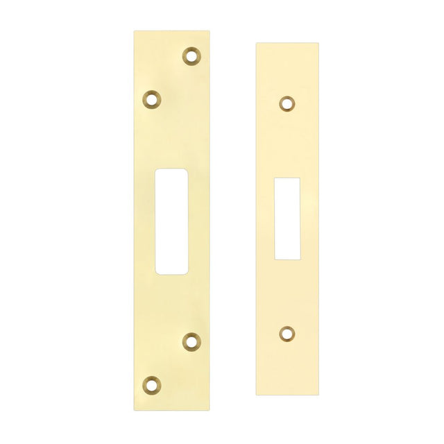 High quality image of the Zoo Hardware - Spare Acc Pk for UK Dead Locks - contains Forend, Strike and Fixing Screws - PVD Brass | Sku. zlap11pvd | available to order from Trade Door Handles.