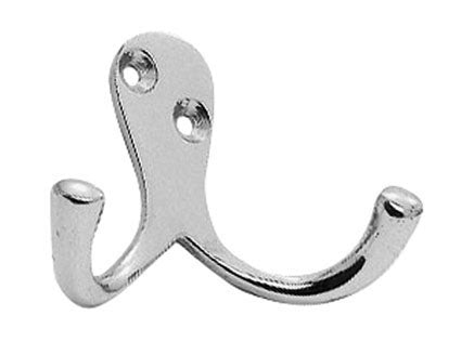 High quality image of Carlisle Brass - Victorian Double Robe Hook - Polished Chrome | Sku. aa27cp | Trade Door Handles.