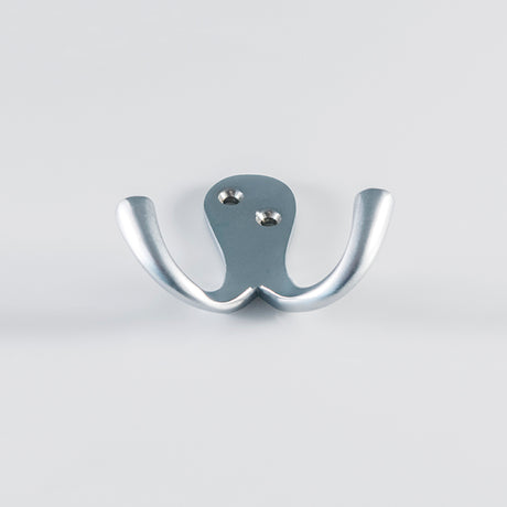 High quality image of Carlisle Brass - Victorian Double Robe Hook - Satin Chrome | Sku. aa27sc | Trade Door Handles.