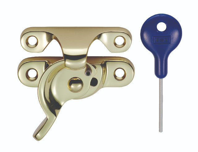 High quality image of Carlisle Brass - Fitch Pattern Sash Fastener (locking) - Polished Brass | Sku. aa40lck | Trade Door Handles.
