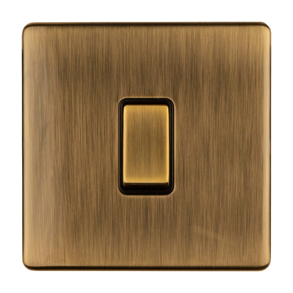 This is an image of Eurolite - Concealed 3mm Intermediate Switch Antique Brass (With Black Trim) | Sku. abintb | available from Trade Door Handles.