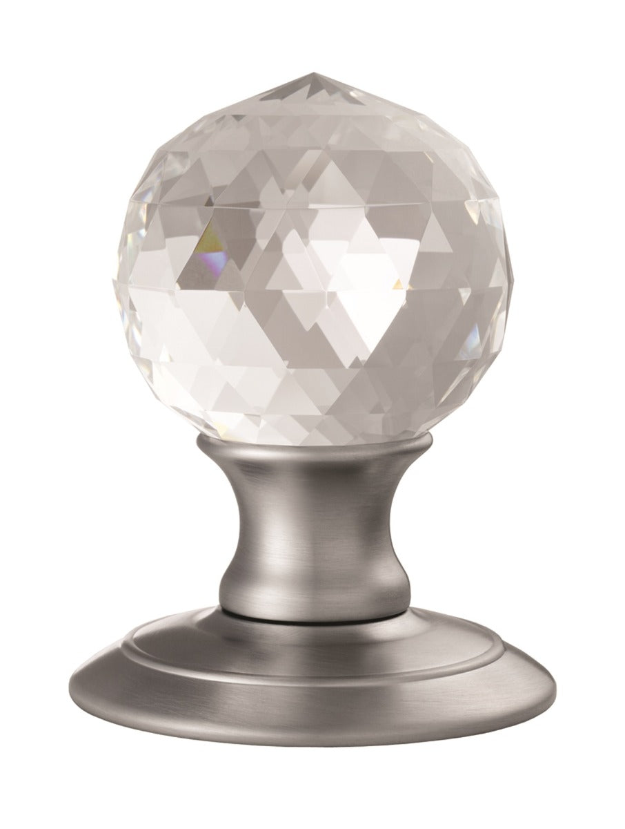 High quality image of Carlisle Brass - Ice Facetted Crystal Knob - Satin Chrome | Sku. ac020sc | Trade Door Handles.