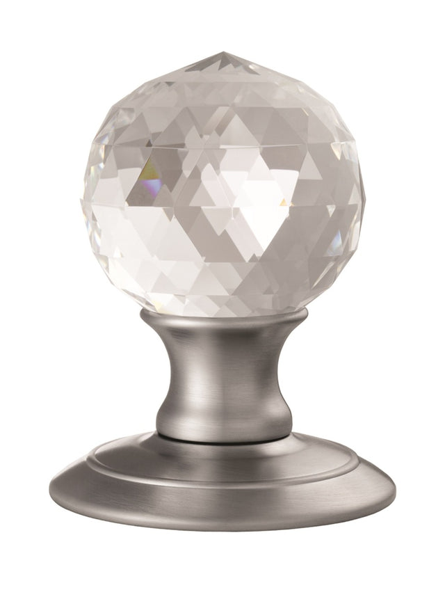 High quality image of Carlisle Brass - Ice Facetted Crystal Knob - Satin Chrome | Sku. ac020sc | Trade Door Handles.