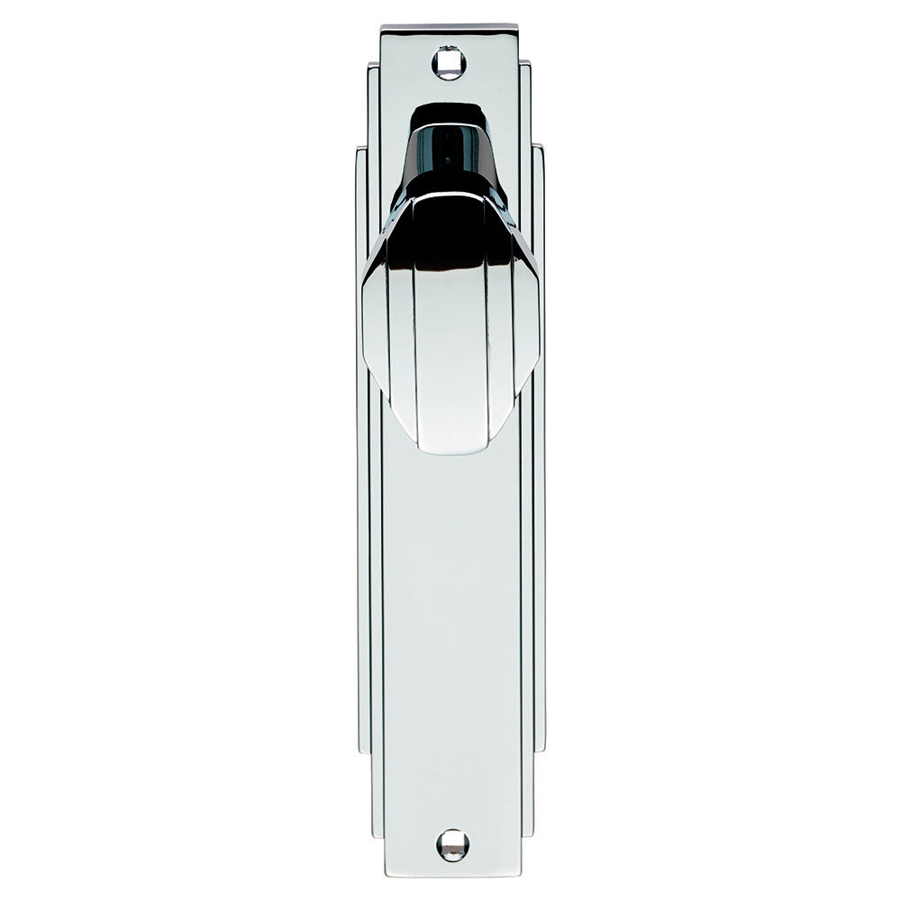 High quality image of Carlisle Brass - Art Deco Knob on Latch Backplate - Polished Chrome | Sku. adr022cp | Trade Door Handles.