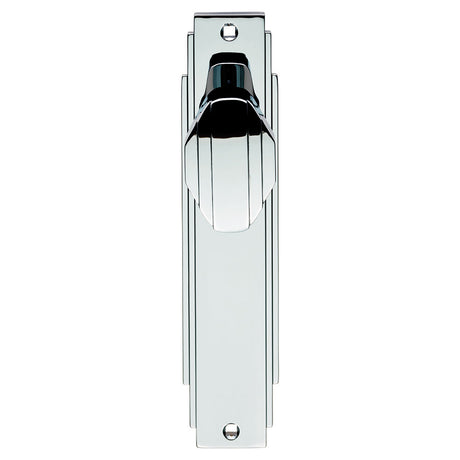 High quality image of Carlisle Brass - Art Deco Knob on Latch Backplate - Polished Chrome | Sku. adr022cp | Trade Door Handles.