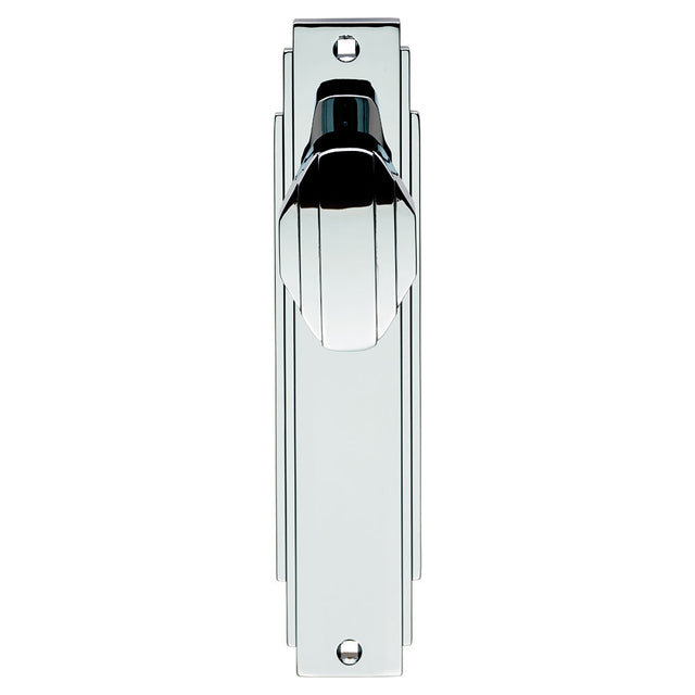 High quality image of Carlisle Brass - Art Deco Knob on Latch Backplate - Polished Chrome | Sku. adr022cp | Trade Door Handles.
