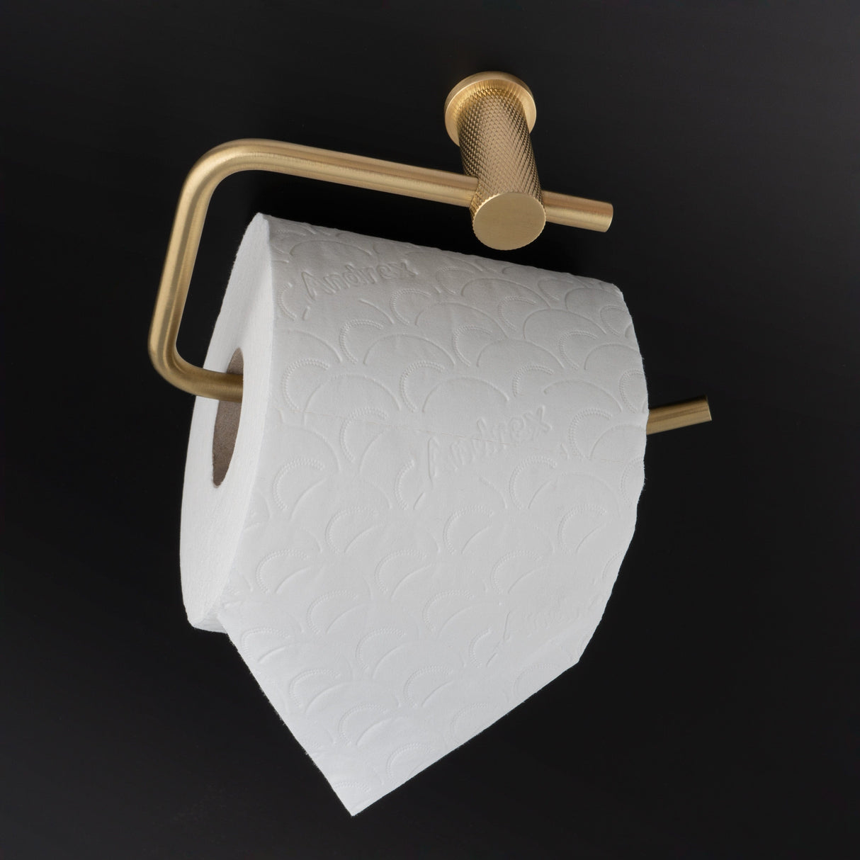 Alexander & Wilks Accessories Brass PVD / Toilet Roll Holder Alexander & Wilks - Brunel Diamond Knurled Toilet Roll Holder-Satin Brass PVD