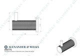 Alexander & Wilks Accessories Antique Brass / Single Coat Hooks Alexander & Wilks Brunel Knurled Coat Hook - Antique Brass