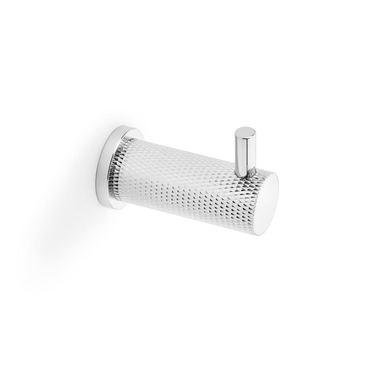 Alexander & Wilks Accessories Polished Chrome / Single Coat Hooks Alexander & Wilks Brunel Knurled Coat Hook - Polished Chrome