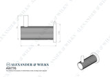 Alexander & Wilks Accessories Antique Brass / Single Coat Hooks Alexander & Wilks Brunel Reeded Coat Hook - Antique Brass