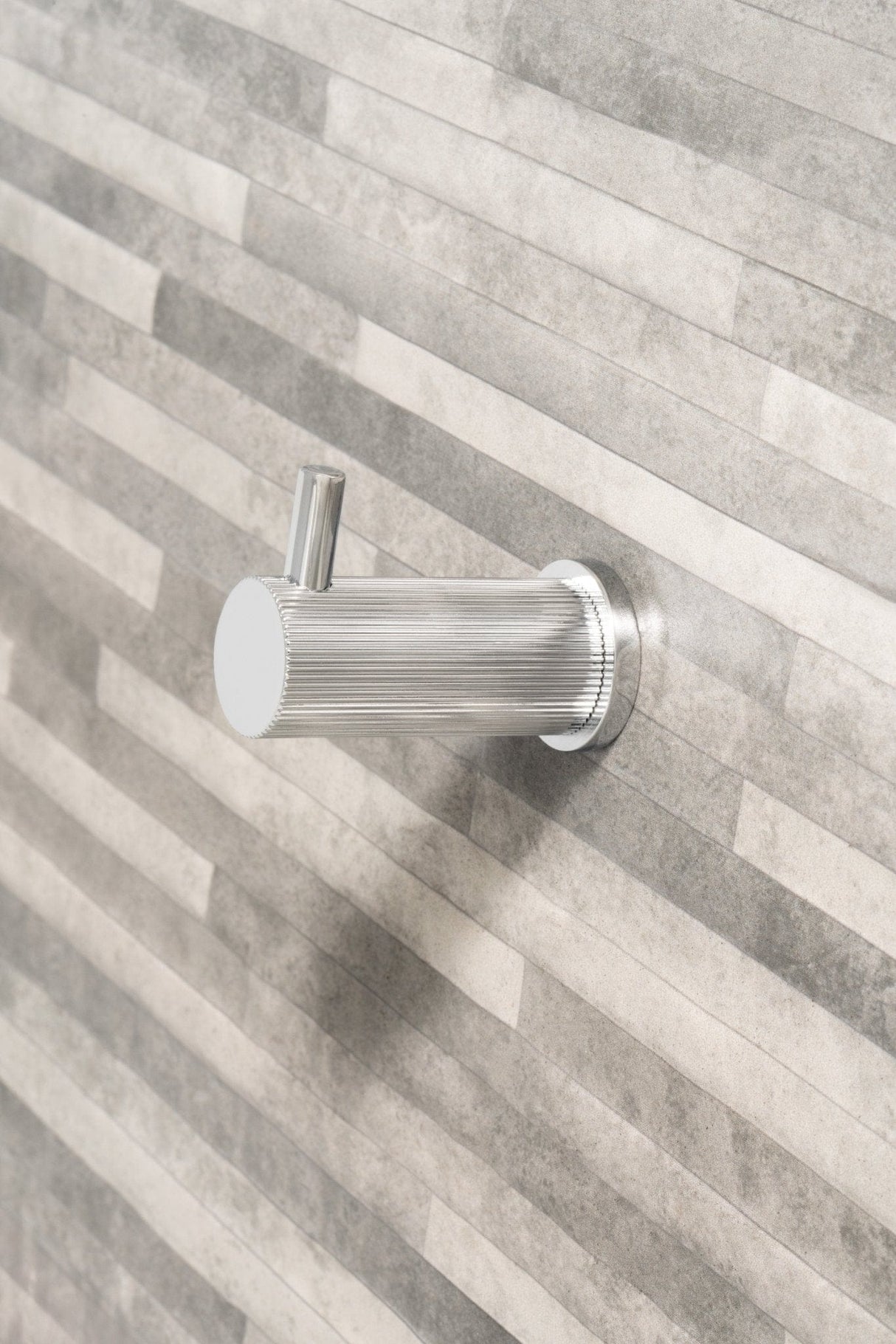 Alexander & Wilks Accessories Polished Chrome / Single Coat Hooks Alexander & Wilks Brunel Reeded Coat Hook - Polished Chrome