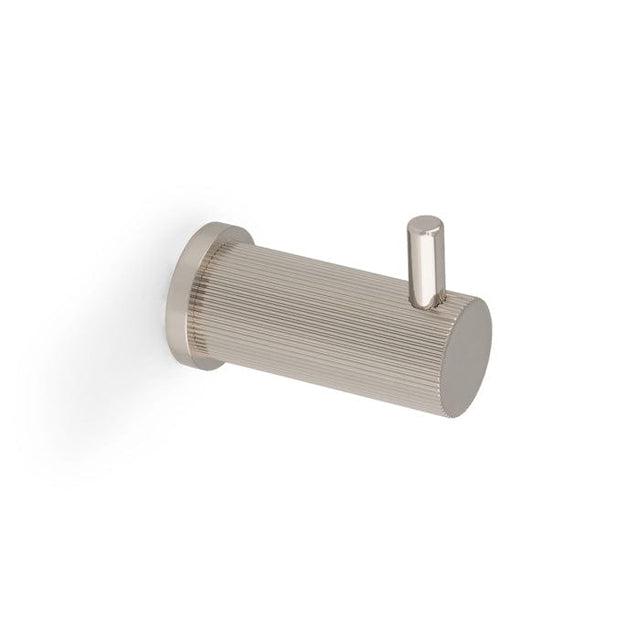 Alexander & Wilks Accessories Polished Nickel PVD / Single Coat Hooks Alexander & Wilks Brunel Reeded Coat Hook - Polished Nickel PVD
