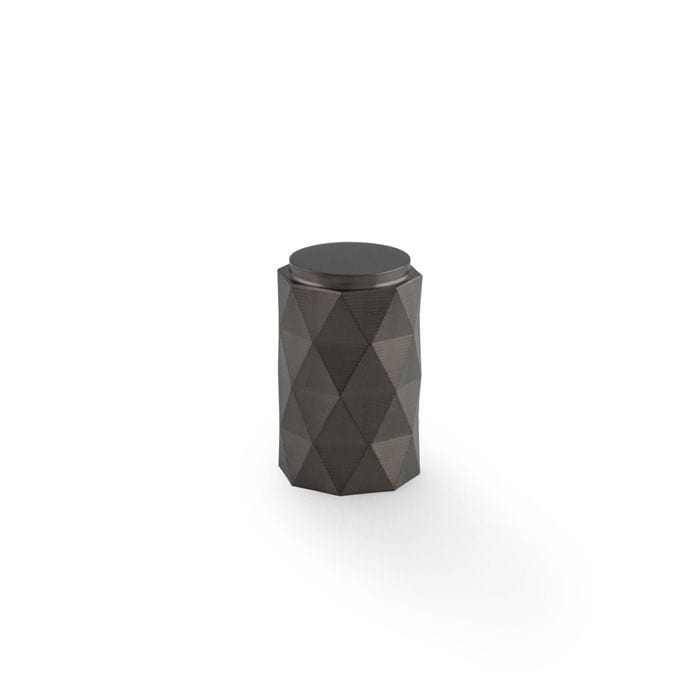 Alexander & Wilks Cabinet Hardware Dark Bronze PVD / Cabinet Knobs / 30mm Dia. Alexander & Wilks Diamond Cut Cylinder Cabinet Knob - 30mm - Dark Bronze PVD
