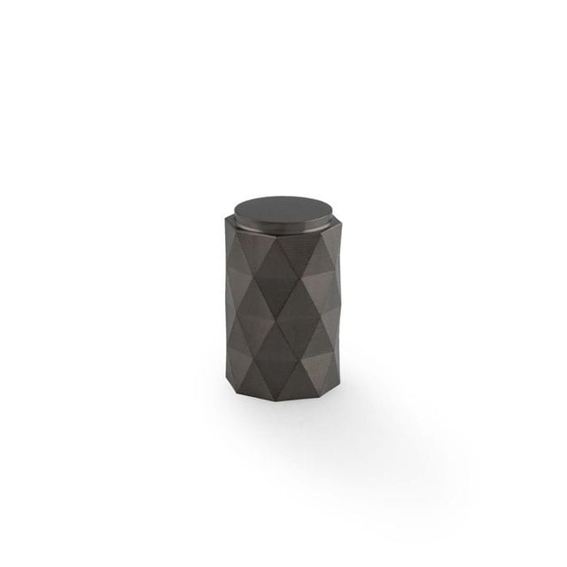 Alexander & Wilks Cabinet Hardware Dark Bronze PVD / Cabinet Knobs / 30mm Dia. Alexander & Wilks Diamond Cut Cylinder Cabinet Knob - 30mm - Dark Bronze PVD