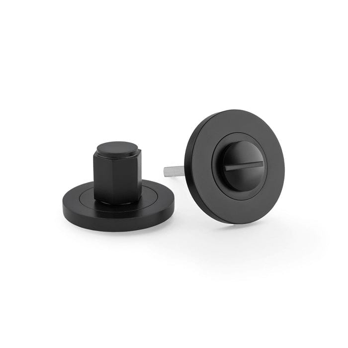 Alexander & Wilks Door Furniture Black / Bathroom Turn & Release Alexander & Wilks - Hex Thumbturn and Release - Black