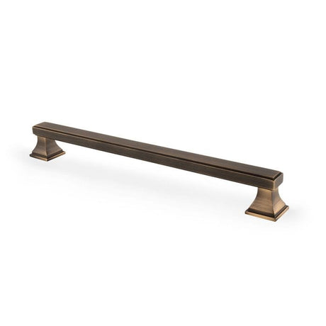 Alexander & Wilks Cabinet Hardware Antique Brass / Cabinet Pull Handles / 224mm Alexander & Wilks Jesper Square Cupboard Pull Handle - Antique Brass -224mm Centres