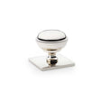 Alexander & Wilks Cabinet Hardware Polished Nickel PVD / Cabinet Knobs Alexander & Wilks - Quantock Cupboard Knob on Square Backplate - Polished Nickel - 34mm