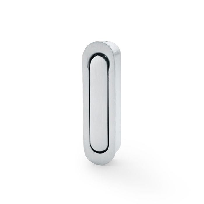 Alexander & Wilks Door Furniture Satin Chrome / Door Edge Pull / Radius Alexander & Wilks Radius Sliding Door Edge Pull - Satin Chrome